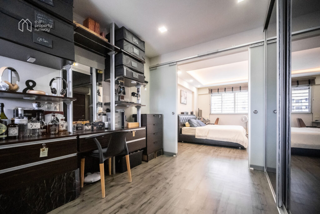 Walk in Wardrobe Jumbo HDB Dark Wood Ideas