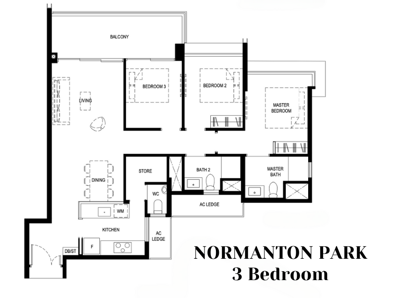 Normanton Park 3 Bedroom Floorplan The Chuan Park Developer
